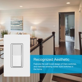 Lutron Caseta Smart Claro Accessory Switch for 3 Way – For Use Only with Diva Smart Dimmer or Claro Smart Switch, DVRF-AS-BL, Black