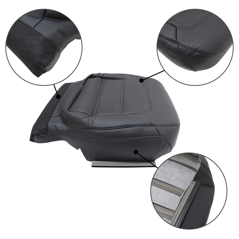 SecosAutoparts Driver Side Bottom Replacement Perforated Leather Seat Cover Titan
