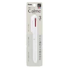 ぺんてる 3色ボールペン Calme 0.7mm グレイッシュ ホワイト XBXAC37W