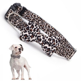 Collares de perro de leopardo con pajarita, bonito diseño de estampado de guepardo con hebilla de liberación rápida, collares de nailon suave con pajarita para perros pequeños, medianos y grandes, XL
