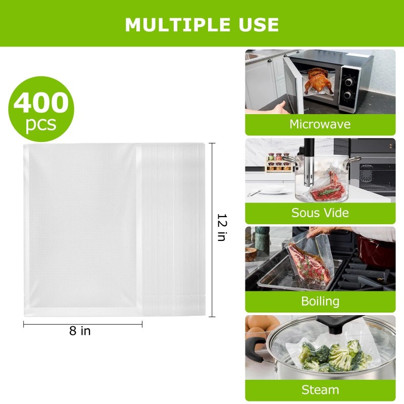 Bonsenkitchen 400 Quart Vacuum Sealer Bags BPA Free for Storage