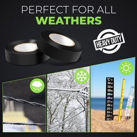 TAPEWELL Black Electric Tape 100 Pack - 3/4 inch x 66ft - PVC Electrical Insulating Tape for All Weather - U/L Approved - Waterproof - Home Improvement Electrical Equipment