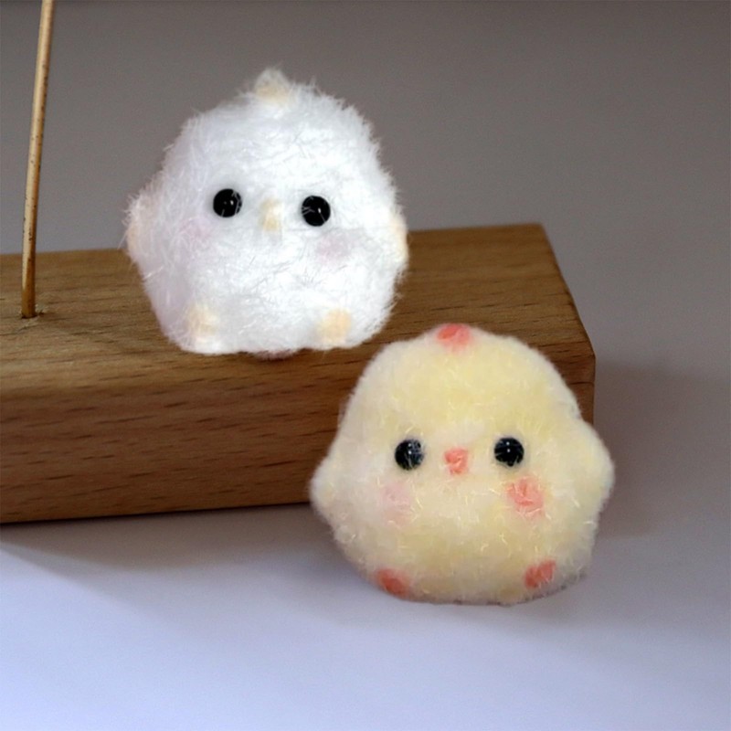 6 PCS Taba Squishy Toys, Yellow and White Bobo Chicken