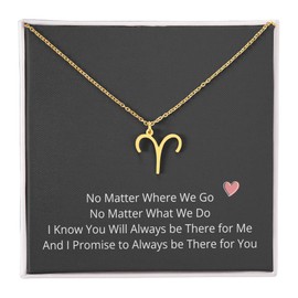 Birthday Gifts for Best Friends Zodiac Signs Gifts for Women Gemini Necklace for Her Birthday Gifts for Her Christmas Gifts Bestie All Zodiac Signs Standard Box Gold Finish Aries