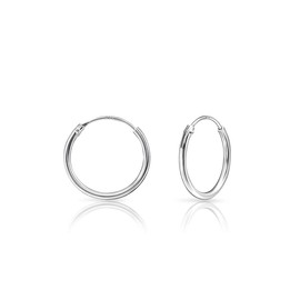 DTPsilver - ladies’ small creole earrings - 925 sterling silver - thickness 1.2 mm - diameters available sizes: 8, 10. 12, 14, 16, 18, 20, 25 mm, Silver