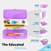 Enday Pencil Box Purple, Plastic Double Deck Pencil Case with