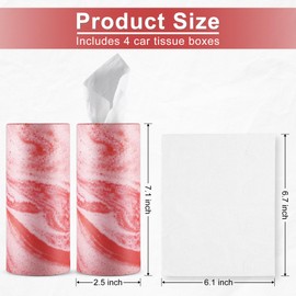 SINGARO SINGARO Car Tissue Holder, 4 Pack Car Cup Holder Facial Tissues with Kleenex Travel Tissue Bag, Quick and Convenient Flower Combination Car Tissue Box(4 Canisters/200 Tissues) Orange