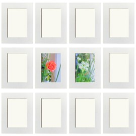 4"x6" Stick-On Collage Picture Frames Set of 12,Photo Frame Collage for Wall Decor,No Nails Needed,Wall Mounting Display for Photos,Gallery Decor for Home Office Living Room Exhibition Wedding,White