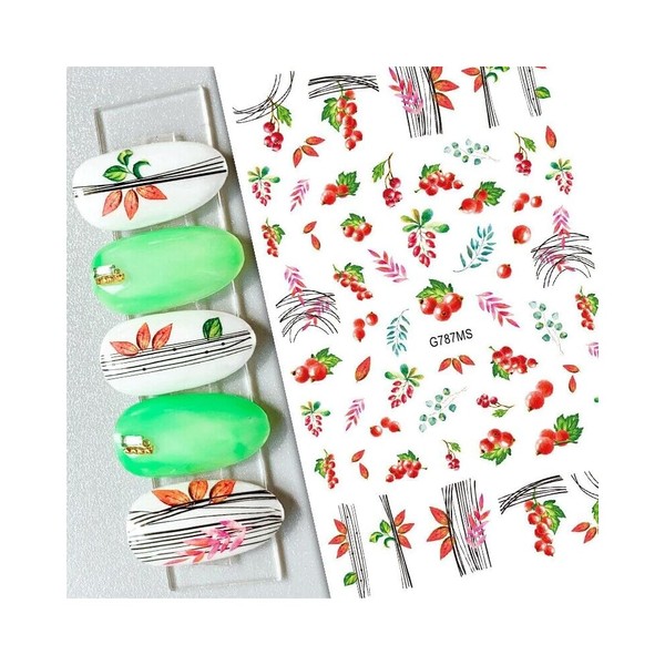 Generic Maple Fall Leaf Nail Sticker Thanksgiving Hawthorn Frame Lines