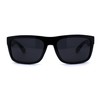 Locs Classic Manly All Black Gangster Sport Rectangular Sunglasses Gloss