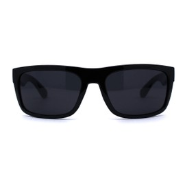 Locs Classic Manly All Black Gangster Sport Rectangular Sunglasses Gloss