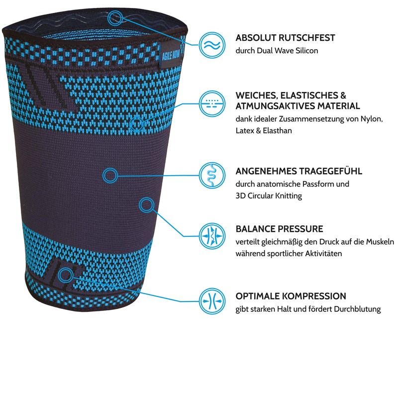 AGILE NOW® Thigh Brace Thigh Compression Stabiliser Non-Slip Thigh Compression