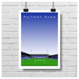 GroundDesigns IPSWICH TOWN Football Gift PORTMAN ROAD Stadium Art Unframed A3 Print ITFC