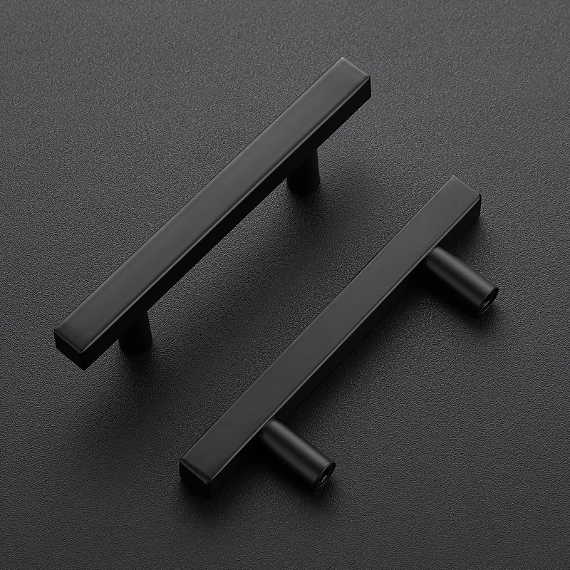 Ravinte 10 Pack Matte Black Cabinet Pulls Slim Kitchen Cabinet