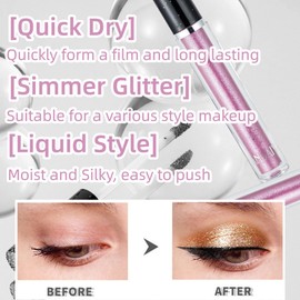 ONarisae Eyeshadow liquid Shimmer Long Lasting Effect Shiny Eyeshadow Glow Eye Makeup (Pink)