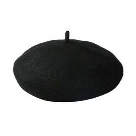 JK Home Kids Girls Wool Beret Hat with 4pcs Hair Fasten Clips, Elegant French Style Beanie Cap Classic Soft Solid Color Artist Bowler Winter Warmer Hats for 2-5 Years Kids