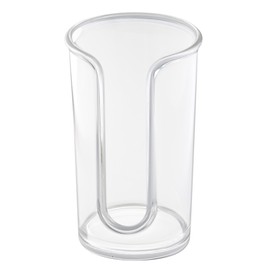 iDesign Paper & Plastic Disposable Cup Dispenser for Bathroom Countertops, The Clarity Collection – 3” x 3” x 5”, Clear