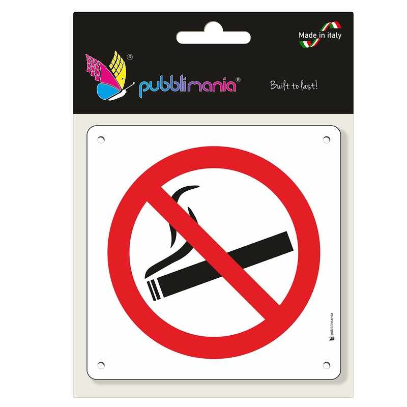 pubblimania Smoking Prohibited | Outdoor Aluminium Sign 3 mm Thick