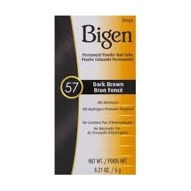 Bigen Tinte permanente en polvo para el cabello 57 marrón oscuro