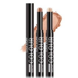 Erinde Shimmer Cream Eyeshadow Stick, Long Lasting Metallic Eye Shadow Sticks, Waterproof Creamy Glitter Eyeshadow Pencil, High Pigmented Blendable Neutral Eye Makeup #4+#10