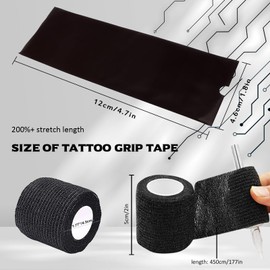 Yangna Grip Tapes and Plastic Covers 200pcs Bags and 4pcs Grip Tape Black Plastic Sleeves with Black Self-Adhesive Bandages Covers
