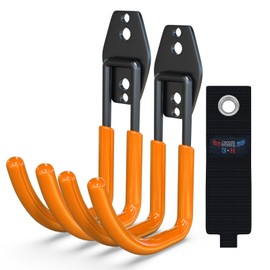 3-H Garden Hose Holder Wall Mount 2 Pack,Solid Steel Hose Hanger,Water Hose Holders for Outside,Perfect for Hanging Outdoor Air Hose,Ropes,Pipes,Garden Tools,Ladders,Bikes,Bulk Items(Orange)