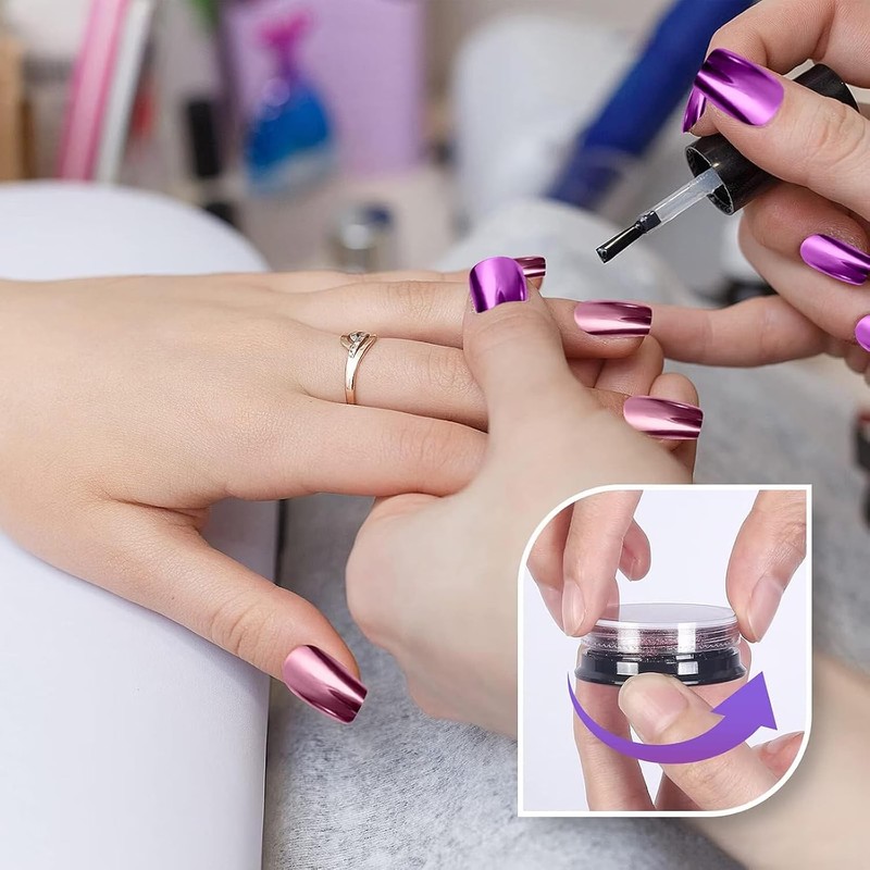 Artdone 16 botellas Chrome uñas polvo camaleón aurora holográfico uñas