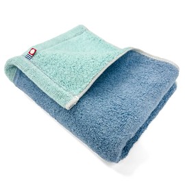 DAILY PRAIRIE Imabari Towel Face Towel, Cotton, Reversible 13.4 x 31.5 inches (34 x 80 cm) (Mint/Blue)