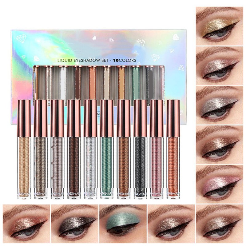 10 Colors Liquid Glitter Eyeshadow Shiny Glitter Liquid Eyeshadow Makeup