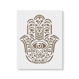 Hamsa Palm Mandala Stencil Template for Walls and Crafts - Reusable Stencils for Painting in Small & Large Sizes