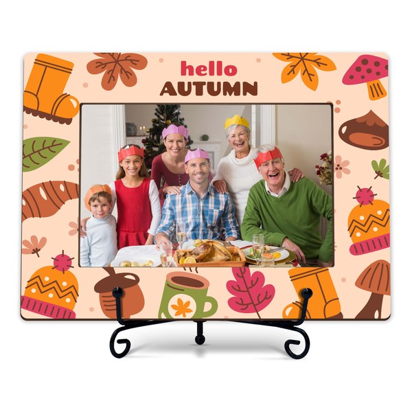 Gsauto Hello Autumn Picture Frame, Fall Harvest 4×6 Photo Frames