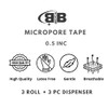 BB Micropore Tan Surgical Tape 0.5" Wide x 11yd (3ROLL