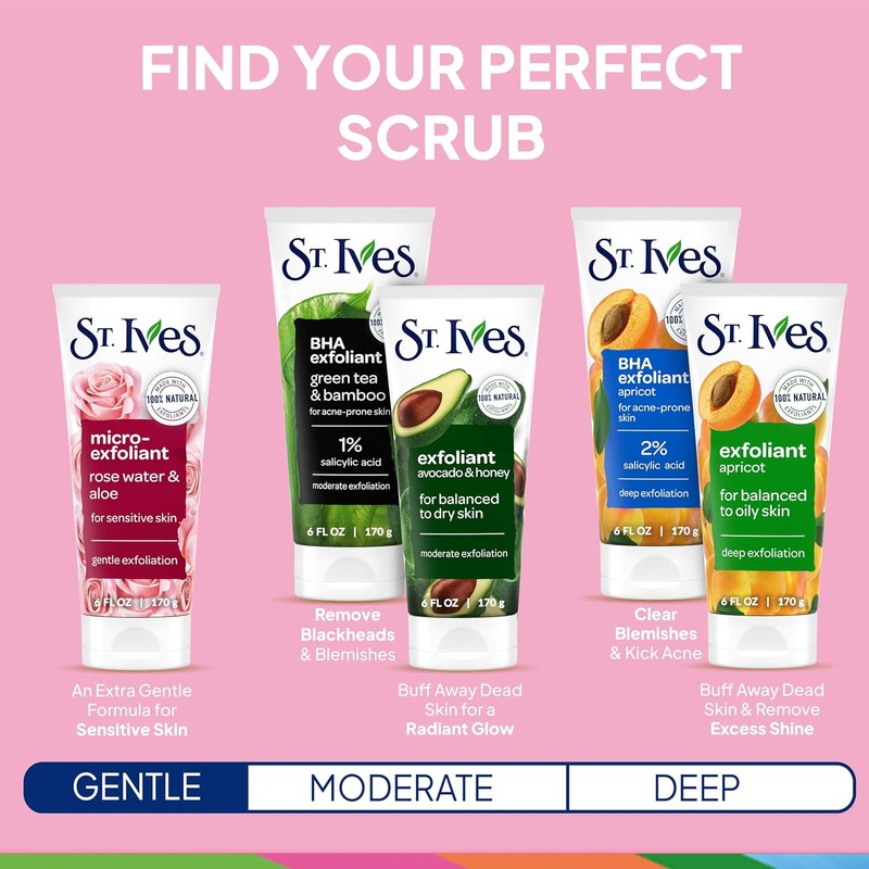 St Ives Exfoliante facial suave y suavizante, 170 g