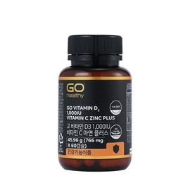 GoHealthy High Vitamin D3 1000IU Vitamin C Zinc Plus 60 Capsules / 고 비타민D3 1000IU 비타민C 아연 플러스 60캡슐