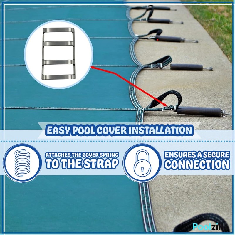 Poolzilla Outdoor Stainless Steel Bar Buckle for Pool Safety Cover