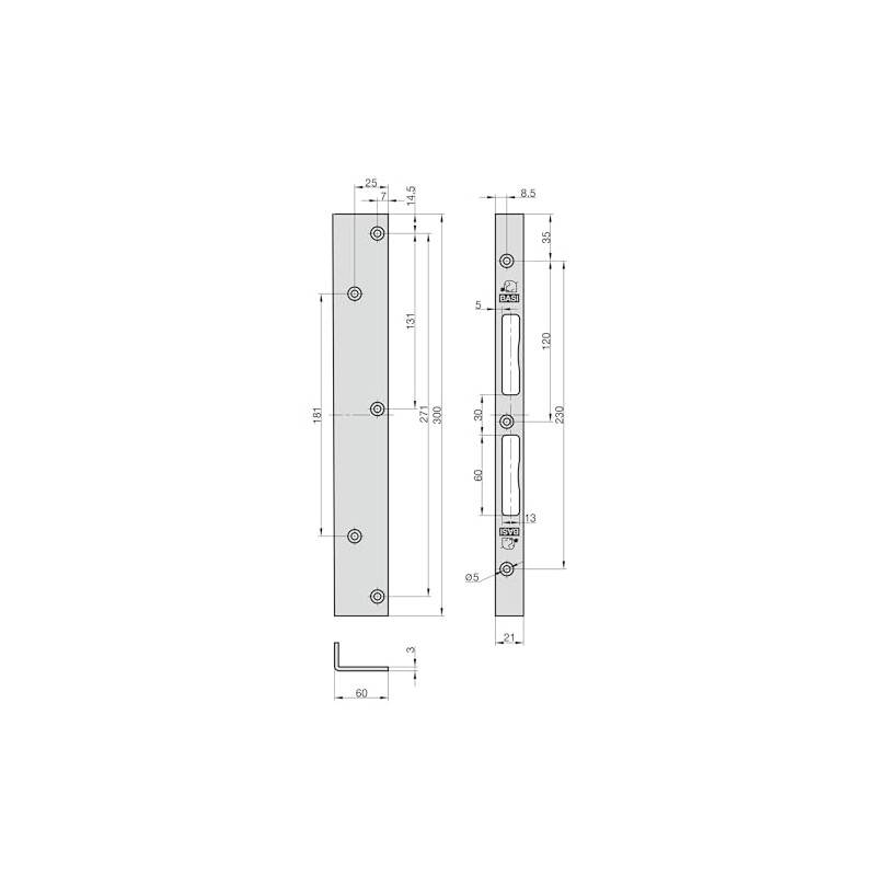 BASI Repair Angle Strike Plate for Interior Doors Room Doors