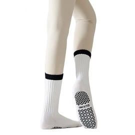 Women's Pilates Workout Long Ribbed Fashion Socks Yoga Gray