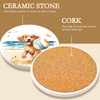 Drink Coasters with Holder,6 Pcs Dog Beach Absorbent Ceramic Drink