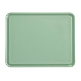 KitchenAid Classic Plastic Cutting Board with Perimeter Trench and Non Slip Edges, Dishwasher Safe, 11 inch x 14 inch, Green