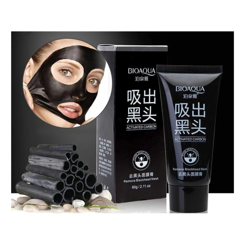 Mascarilla Negra Carbón Puntos Negros