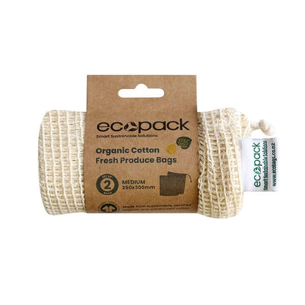 Ecopack Organic Cotton Fresh Produce Bags - 2 pack