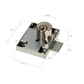 KOTARBAU Furniture Lock 45 x 56 mm Screw-On Lock Right with 3 Keys Cylinder Furniture Lock Cabinet Lock Drawer Lock