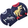 Junellz Boys Pyjamas Long Sleeve 4-Piece Dinosaur Pyjamas for Boy