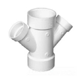 Charlotte Pipe PVC006121200 4 x 4 x 2 x 2 in. Hub PVC Double Reducing Wye