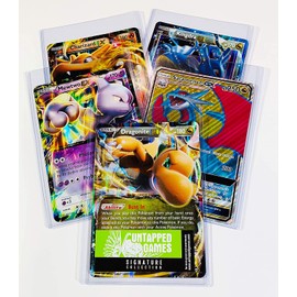 5 Oversized Jumbo Pokemon Cards in TOP LOADERS! EX GX Legendary Full Art Untapped Games
