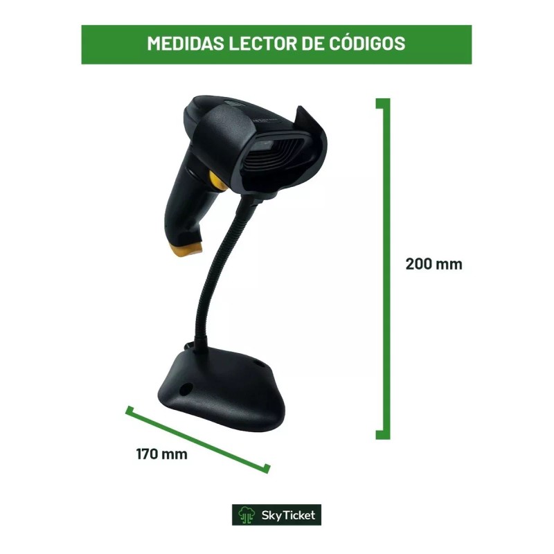 Sky Ticket Kit Punto De Venta Lector Barras Con Base