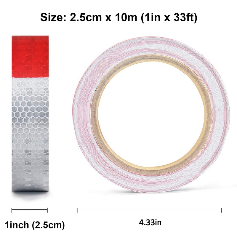 ONTWIE Bicycle Reflector Stickers, 33ft Reflective Tape Reflector Conspicuity Caution