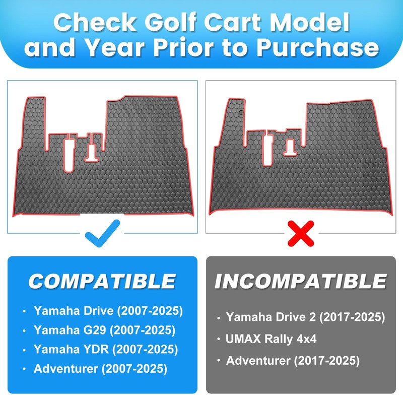 Golf Cart Floor Mat for Yamaha G29 Floor Mat, 3/10"