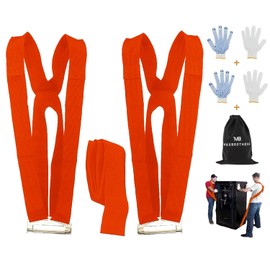 Moving Straps, 2-Person Lifting & Moving Straps, Lifting Straps for 2 Movers, Shoulder Moving Straps Dolly for Lifting Appliances, Mattresses, Furniture Up to 800 lbs, 2 Years Warranty(Orange)