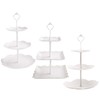 Tosnail 3 Pack 3 Tiers White Plastic Cupcake Stand Dessert